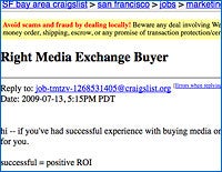 Right Media Exchange on Craigslist