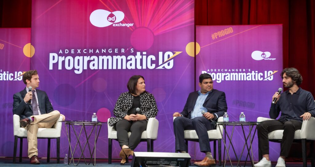 AdExchanger's James Hercher and media chiefs from Marriott, Lowe's and Lyft at Programmatic IO New York in October 2022
