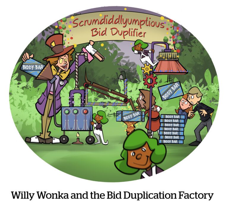 Comic Willy Wonka and the Bid Duplication Factory AdExchanger