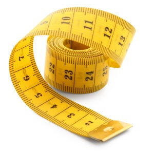 New measuring tape isolated on white background