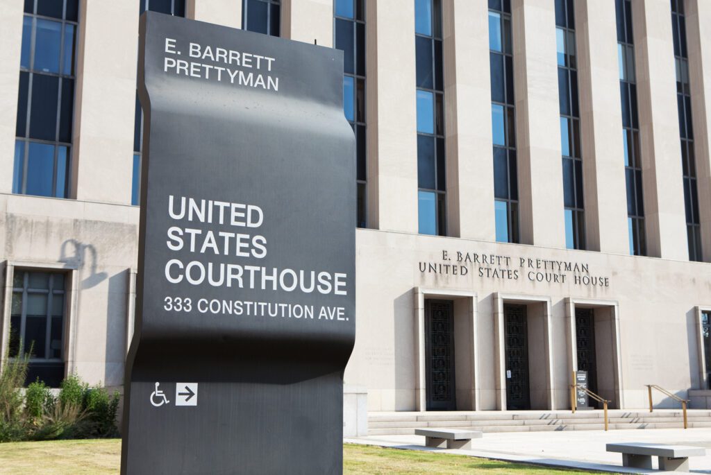 WASHINGTON, DC - SEPTEMBER 10, 2016: E. Barrett Prettyman Federal Courthouse located at 333 Constitution Avenue in Washington, DC