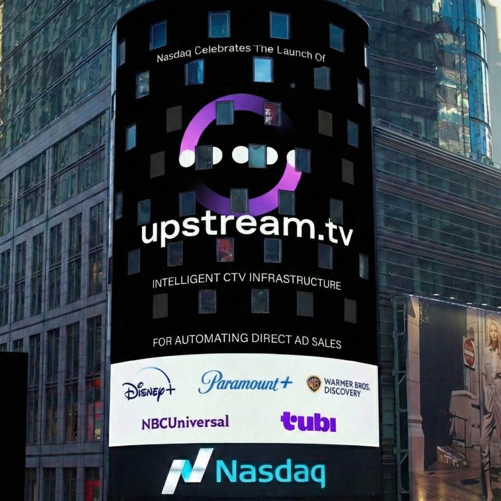 Upstream.tv company launch on Nasdaq billboard in NYC