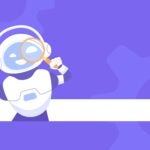 Robot looking through a magnifying glass