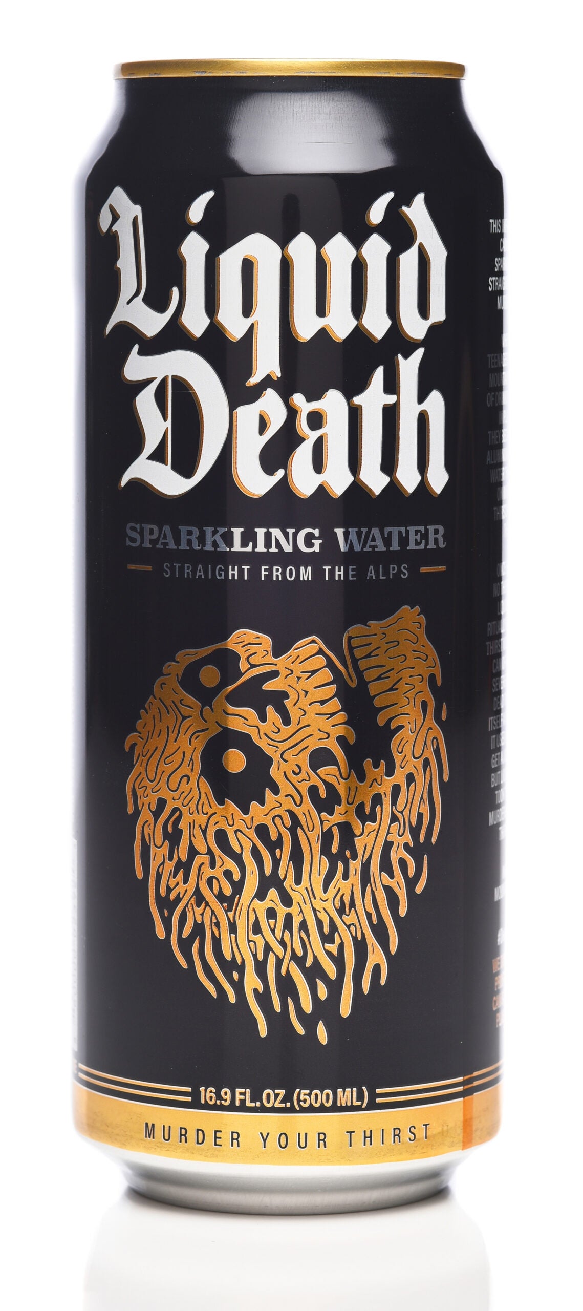 IRVINE, CALIFORNIA - 14 JULY 2023: A can of Liquid Death Sparkling Water from the Alps.