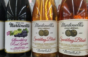 Salt Lake City, Utah, U.S.A. - February 24th 2021: Martinelli Gold Medal Sparkling Blush for festive occasions and gatherings. Fermented Apple Cider from the state of California.
