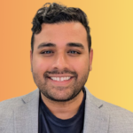 square Headshot of Mohammad (Moe) Chughtai, global VP of strategy & partnerships at MiQ, against an orange and yellow gradient background